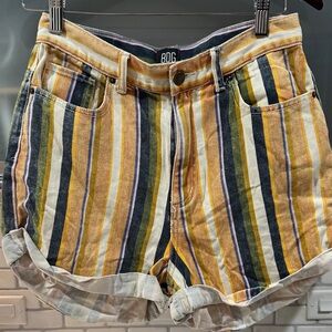 BDG Urban Outfitters Striped Mom High Rise Denim Shorts Size 27